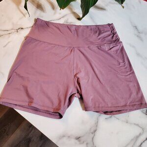 High Waisted Workout Yoga Shorts Lavender size XXL